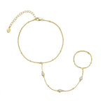 luxury Stone Path Hand Chain Bracelet in  Gold