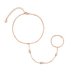 luxury Stone Path Hand Chain Bracelet in Rose gold